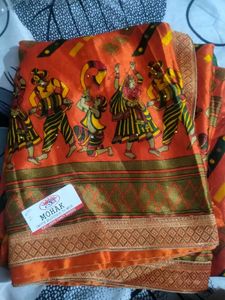 Mohak Festive Orange Saree