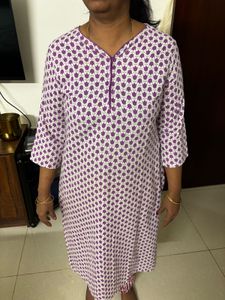 Polka Purple Kurti