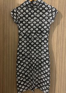 Patterned Black & White Dress