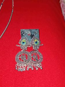 Silver Color Necklace &amp; Earring Set