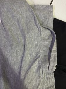 Gray Top &amp; Black Jeans Set