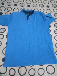 White and Blue Half sleeve T-shirt