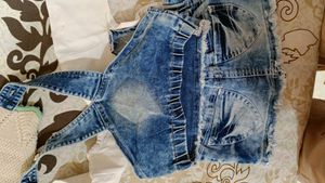 Denim Dress with Floral Accent