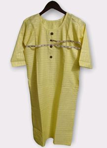 Yellow Button-Front Kurta (Woman)