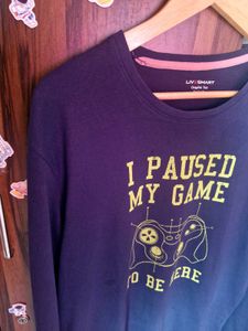 Blue Graphic Print Sweatshirt