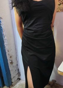black bodycon slip dress