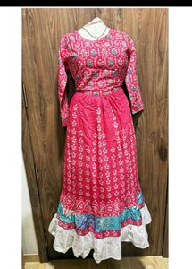 Pink Printed Long Dress