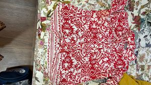 Red & White Kurta