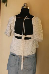 H&amp;M White Puff Sleeve Top