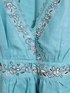 Designer Sepia Embroidered Tunic Top
