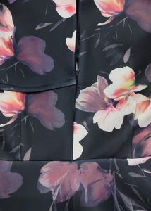 Floral Ruffle Mock Neck Dress