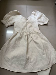 Cream Puff Sleeve Mini Dress