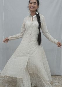 Elegant White Embroidered Kurta Set