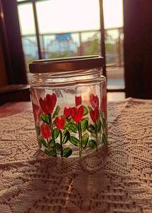 Painted Glass Jar