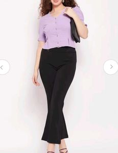 Lavender Button Down Top