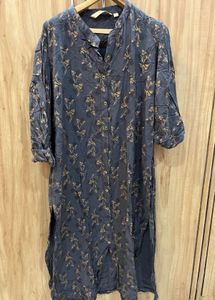 Grey Floral Kurta- Size S