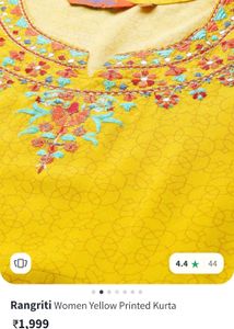 Yellow Embroidered Anarkali With Dupatta