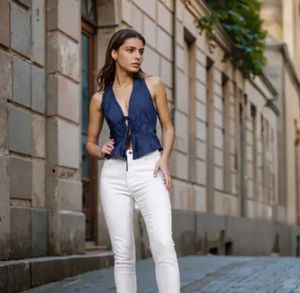 Stylish Denim Halter Top