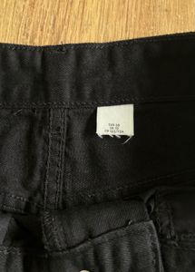 Black Heart Denim Skirt - Hand Embroidered