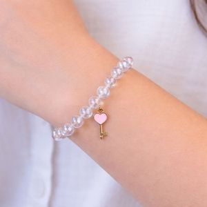 Beaded Bracelet with Heart Charm