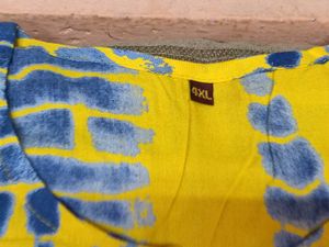 BrandNew Yellow&amp;Blue Tie-DyeKurta+GentlyUsed Bott