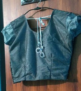 Grey &amp; Black Mirror Work Double Layer Lehnga Choli