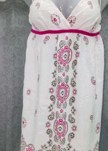 White Printed Sundress nightdress