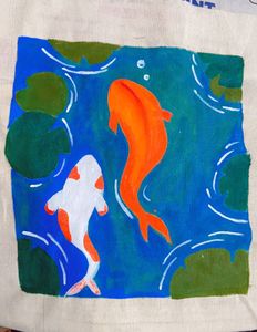 Handpainted tote bag 🐠