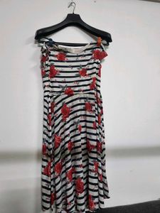 White Printed Midi Dress