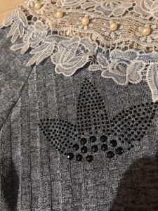 Lace And Pearl Detailing Boat Neck Top
