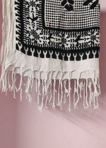 3 Black And White Scarf Stole