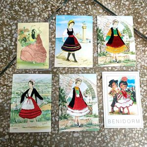 Combo Of 6 Postcards All Embroidere