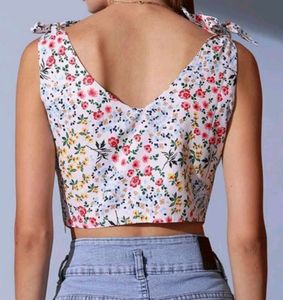 Floral Tie-Strap Corset Top