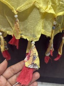Yellow Dupatta with Tassels