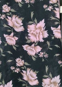 Black Floral Printed Soft Saree.