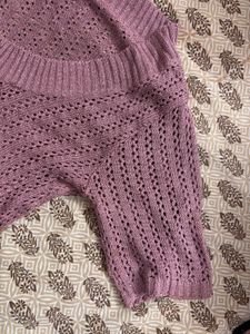 Crochet Knit Top - Lavender