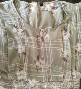 Green Floral Print Dress