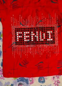 Red Fendi Inspired Toddler Tee