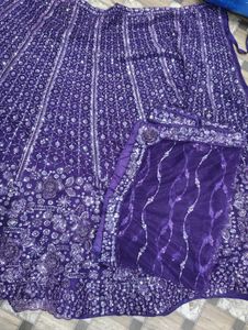 Purple Bridal Lehenga Choli