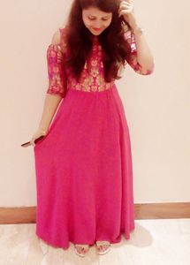 Ethnic Gown- Magenta Pink