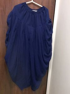 Blue Handwark Georgette Kurti With Dohti Salvar