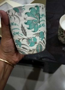 Scented Candle in floral ceramic glasses