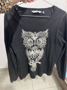 Owl Graphic Long Sleeve Sweatr