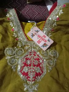 mehndi colour kurta set