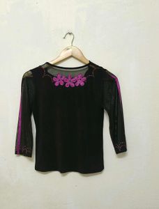 Trendy New Black And Purple Top For Women
