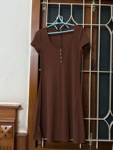 Brown Midi T-Shirt Dress