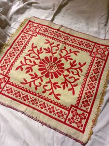 Pooja Mat Pujo Aasan Red Ritual Asan Prayer Chowki