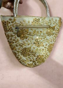 Golden Embroidered Handbag Homemade