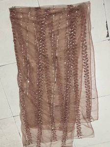 Elegant Brown &amp; Gold Embroidered Indian Outfit