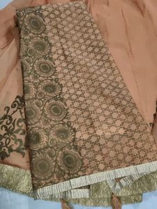 Women Falred Round Skirt With Dupatta Set